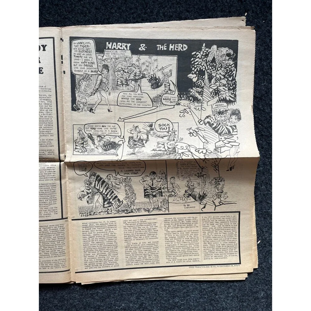1970s Mushroom Art, High Times Underground Newspaper, Black Panther Party, Vint